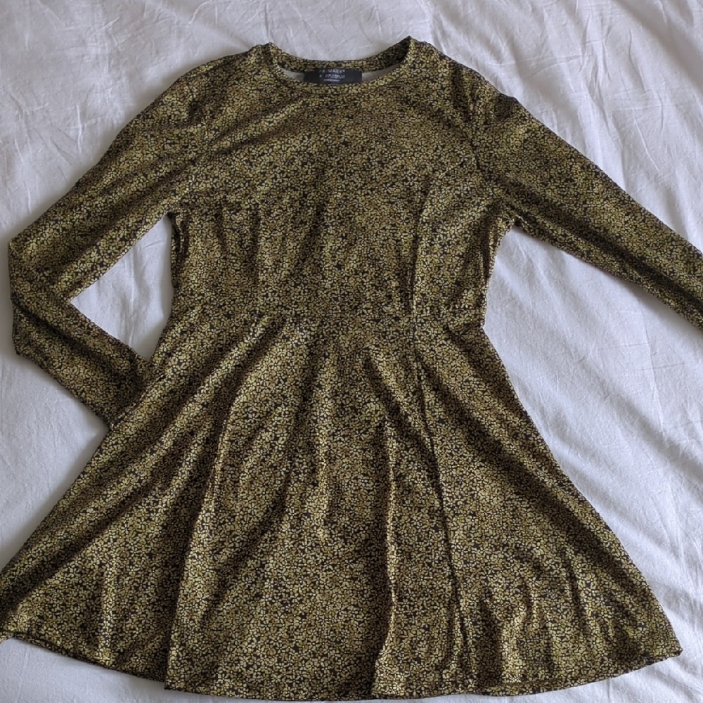 Primark Green Pleated Fit and Flare Dress